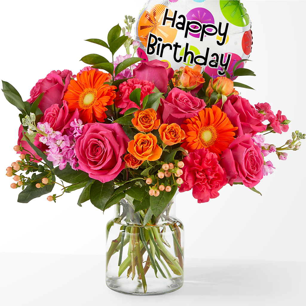 Fiesta Bouquet with Birthday Balloon – RALPH'S, Compton CA