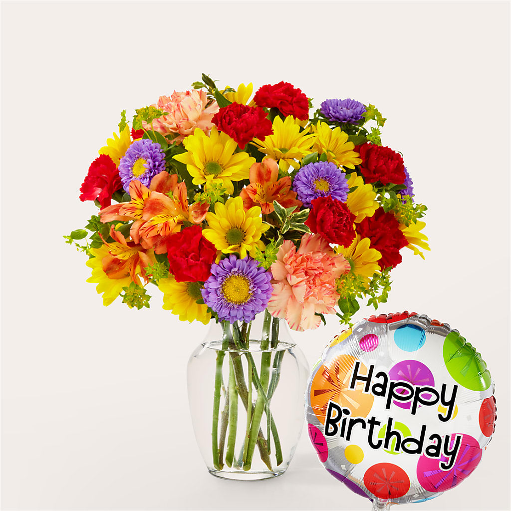 Kaleidoscope Bouquet with Birthday Balloon – RALPH'S, Compton CA