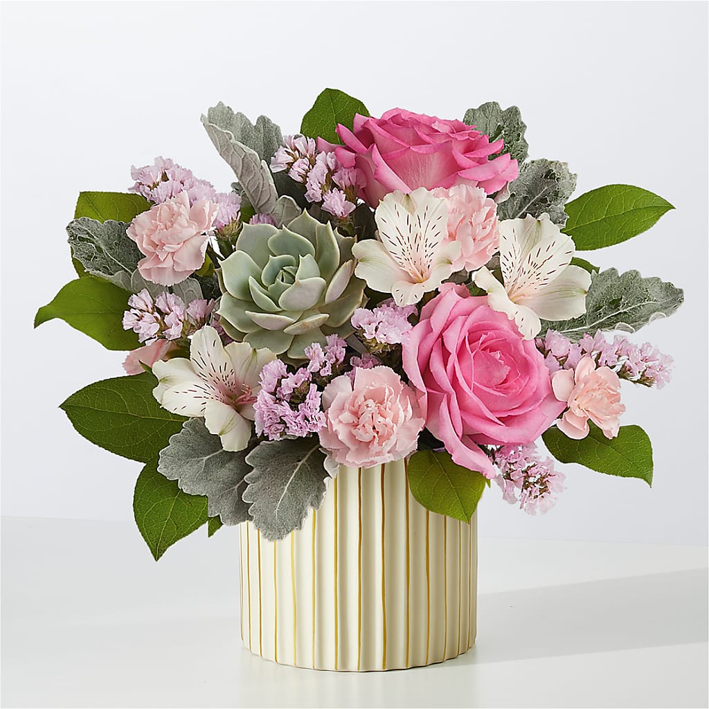 Dusty Rose Bouquet with Ivory Vase – RALPH'S, Compton CA